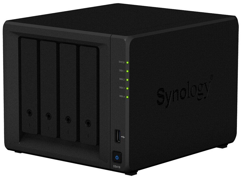 Сетевое хранилище Synology DS418 черный