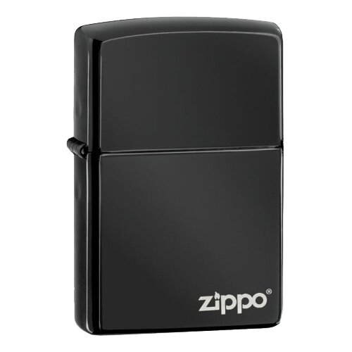 Zippo Classic зажигалка бензиновая Ebony Zippo Logo 60 мл 56.7 г зажигалка zippo classic с покрытием black ice латунь сталь чёрная глянцевая 36x12x56 мм