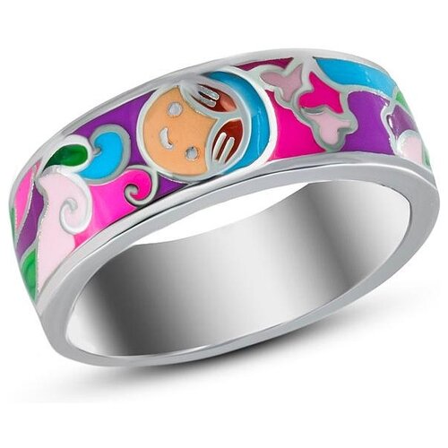 фото Silver wings кольцо с эмалью из серебра 21as00180-186, размер 17.5