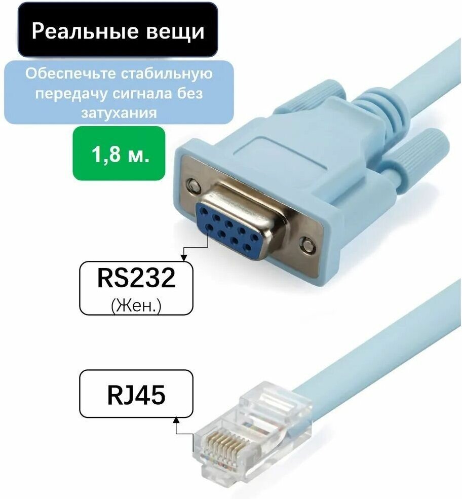 фото Консольный кабель RJ45 - DB9 RS-232