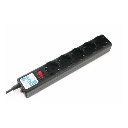 Фильтр-удлинитель Power Cube B 3м 5 розеток, черный 10А/2,2кВт