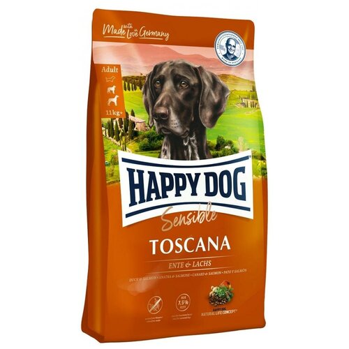 Сухой корм HAPPY DOG Toscana 2,8кг для собак средних и крупных пород, утка и лосось