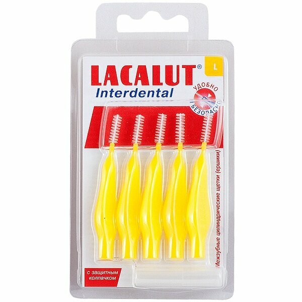 Ершики межзубные Lacalut (Лакалют) Interdental цилиндрические р.L 4 мм 5 шт. Dr.Theiss Naturwaren GmbH - фото №14