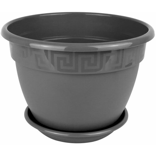 Горшок для цветов, 1,6 л, с поддоном, диаметр 17 см, набор 3 шт.