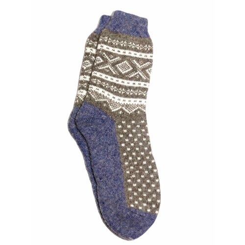 Мужские носки , 1 пара, классические, вязаные, размер 39/44, синий, серый