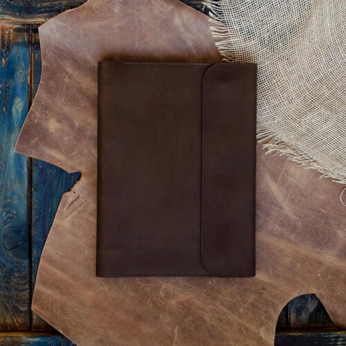 Изображение товара Большой кожаный блокнот А4 на кольцах нелинованный 120 страниц