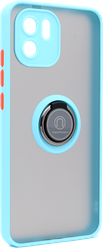 Чехол противоударный Mobix для Xiaomi Redmi A1, Redmi A2 с кольцом и с функцией подставки цвет: голубой