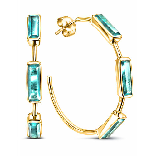 Серьги EILAT, серебро, 925 проба, жадеит