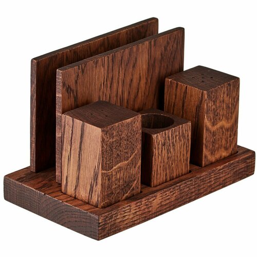 Набор для специй и салфеток Ppwood 170х100х100мм дуб 3610₽