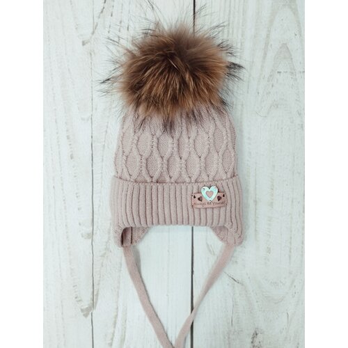 фото Шапка мой ангелок, размер 48-52, бежевый