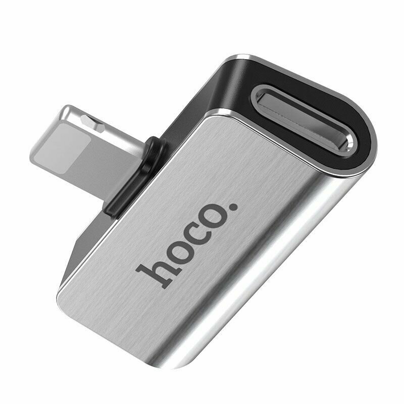 Адаптер HOCO Lightning для айфона 2 в 1, 2А / переходник для зарядки и музыки / адаптер для Iphone, Ipad