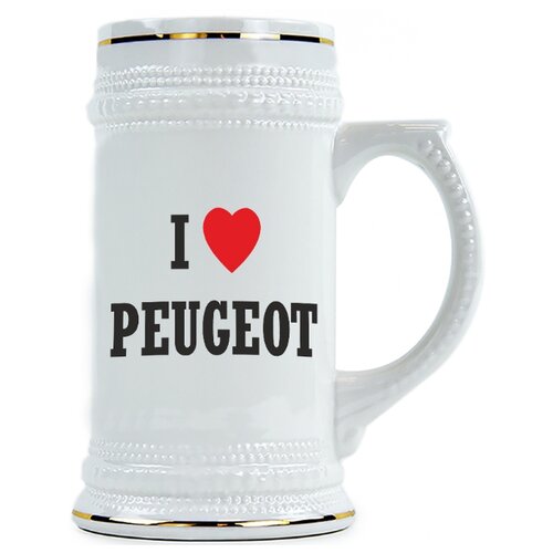 фото Пивная кружка i love peugeot drabs