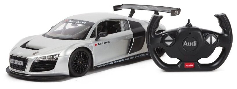 Машинка на радиоуправлении Rastar Audi R8 LMS (арт. 47500), 1:14 (31см). Серебристая