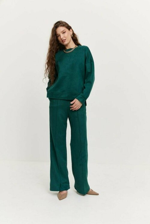 Костюм Noname, свитшот и брюки, оверсайз, размер M, зеленый