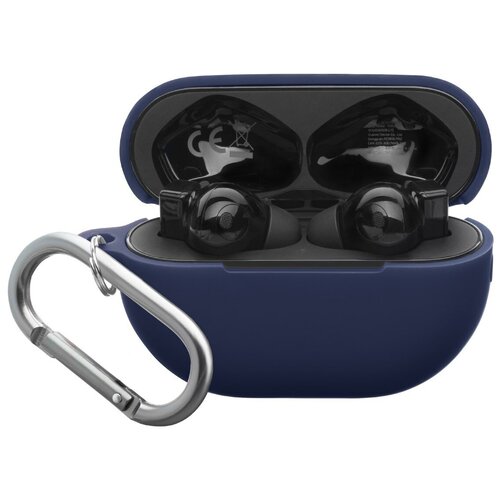 фото Силиконовый чехол с карабином для huawei freebuds pro, синий deppa