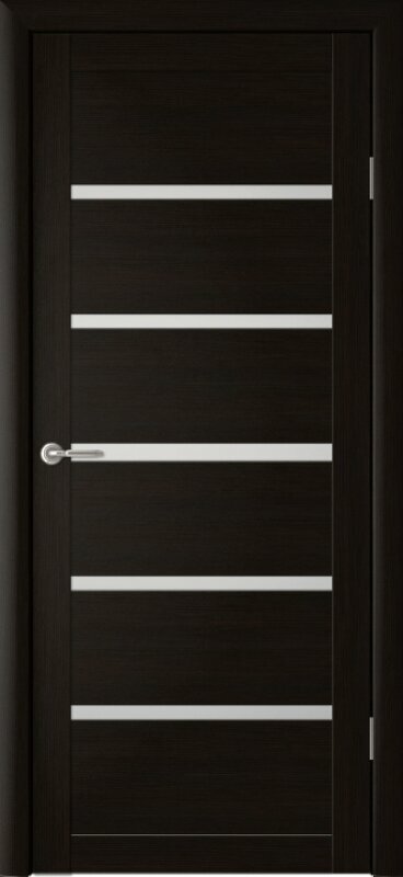 Межкомнатная дверь (комплект) Albero Вена Эко-Шпон / Темный кипарис / Стекло мателюкс 80х200
