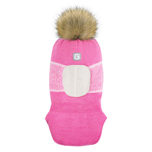 фото Шапка-шлем gusti для девочек демисезонная, помпон, размер 46-48, розовый