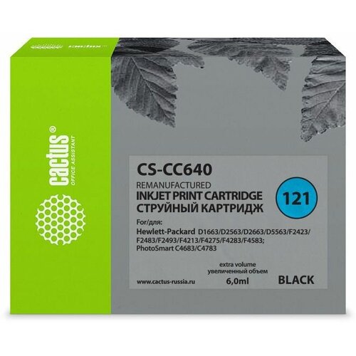 Картридж Cactus CS-CC640 картридж ih 641 121xl для hp deskjet d1663 d2563 d5563 f2423 f4275 c4683 110e черный