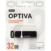 Флешка 32GB QUMO USB 2.0 Optiva 02 Black, цвет корпуса черный (QM32GUD-OP2-black)