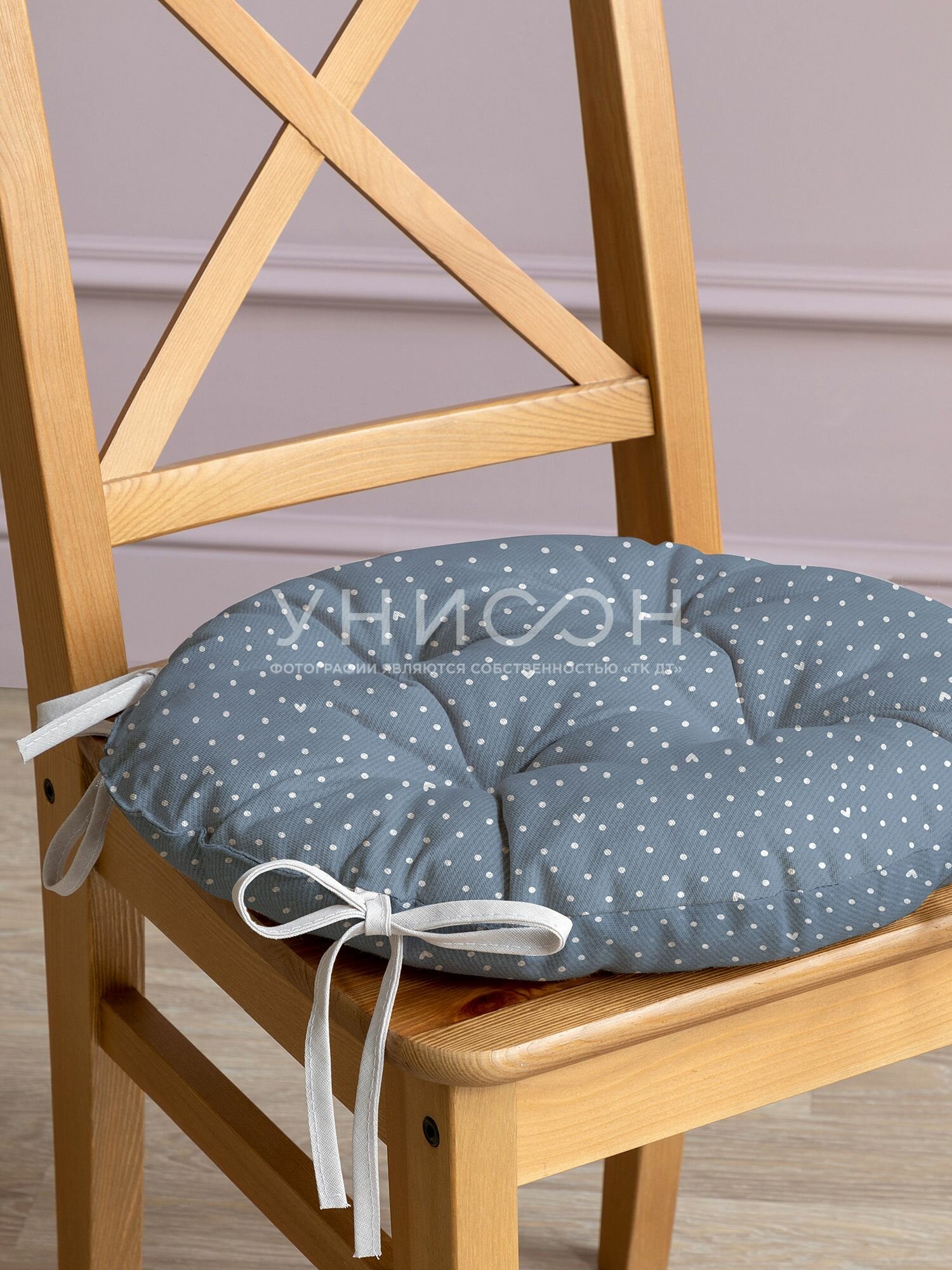 Комплект подушек на стул с тафтингом круглых d40 (2 шт) "Унисон" рис 33002-3 Love