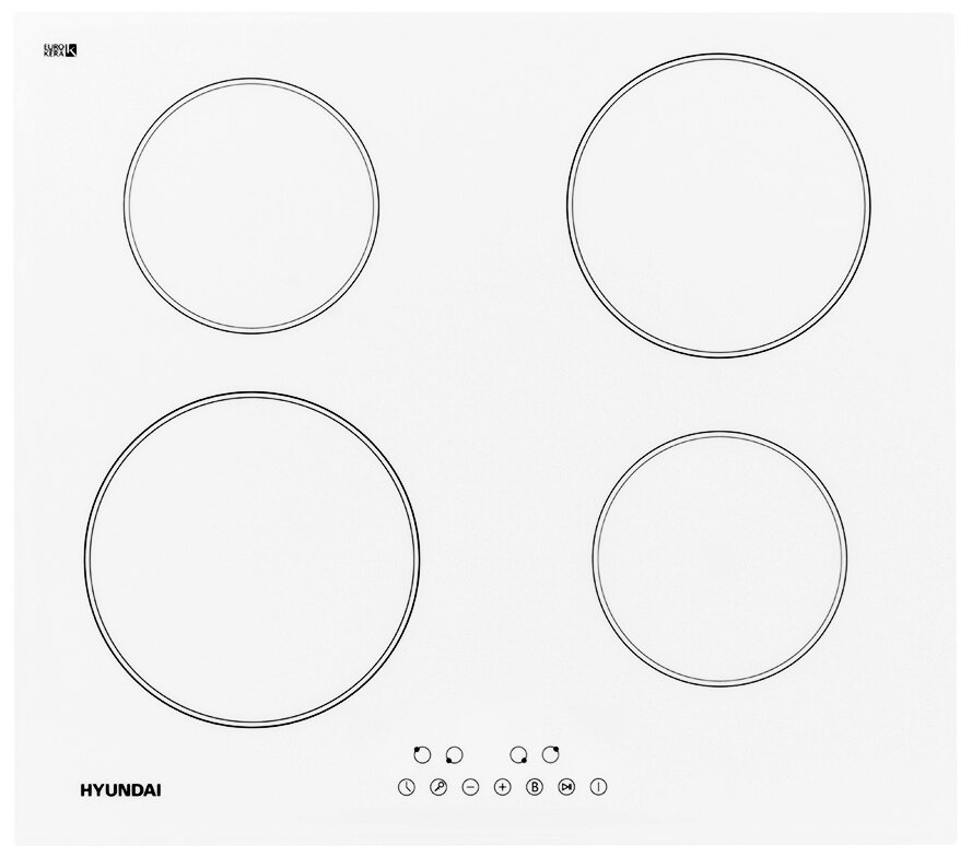 Индукционная варочная панель HYUNDAI , индукционная, независимая, белый - фото №1