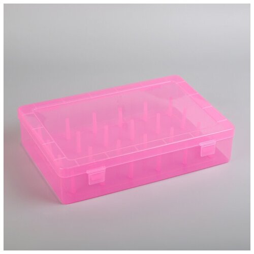 Sima-land Бокс пластиковый для хранения ниток, 24 ячейки, 28×19,5×6 см, цвет микс