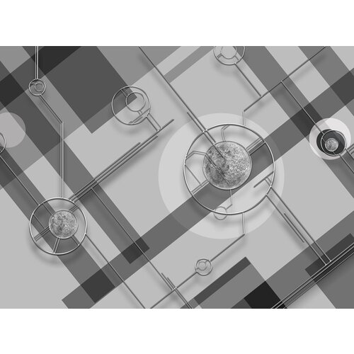 Моющиеся виниловые фотообои GrandPiK Круги серебро. Черно-белые. Лофт, 350х260 см моющиеся виниловые фотообои grandpik круги серебро черно белые лофт 300х260 см