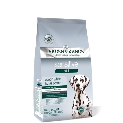 Сухой корм для взрослых собак Arden Grange Sensitive с деликатным желудком и/или чувствительной кожей, с океанической белой рыбой и картофелем 1 уп. х 1 шт. х 2 кг