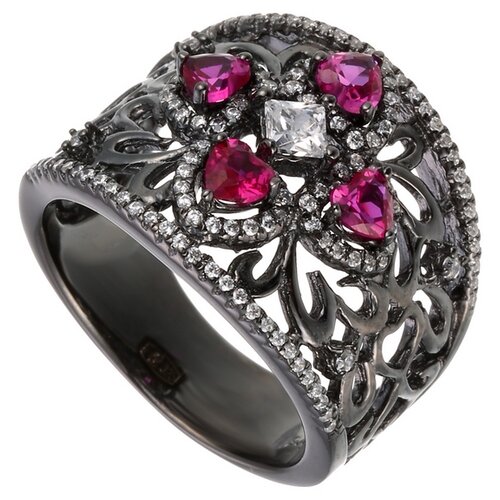 фото Element47 широкое ювелирное кольцо из серебра 925 пробы с кубическим цирконием sr18885_ko_001_blk, размер 17.25