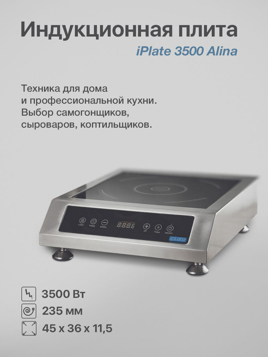 Индукционная плита iPlate 3500 ALINA, 3500 Вт