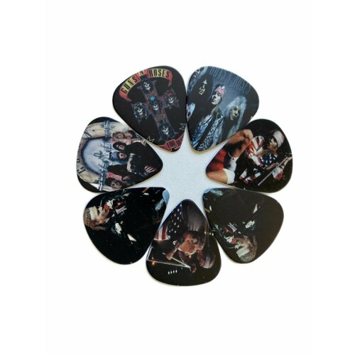 Медиаторы Guns N Roses, 0.71 мм для акустической гитары, комплект - 7 штук