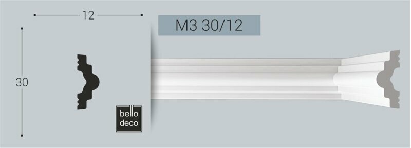 фото Молдинг BelloDeco М-3 30/12, 1шт (длина 2м)