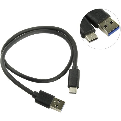 Кабель USB 3.0 Type-C, 0.5 м A -> USB-C (24pin), чёрный  ORIENT UC-305