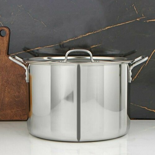 Кастрюля Общепит 20 л d 35 см h 23 см металлическая крышка клёпаные ручки 21651₽