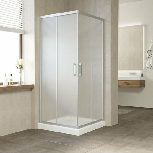 Vegas Glass Душевой уголок Vegas Glass Za Novo ZA NOVO 80 07 10 профиль хром матовый, стекло сатин матовое