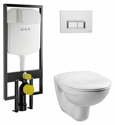 Комплект Vitra с кнопкой хром Normus Белый (9773B003-7200)