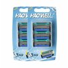 6 многоразовых кассеты, 6 лезвий, для бритвенного станка HAOWELL, плавающая головка, полоска Aloe+витамин E. - изображение
