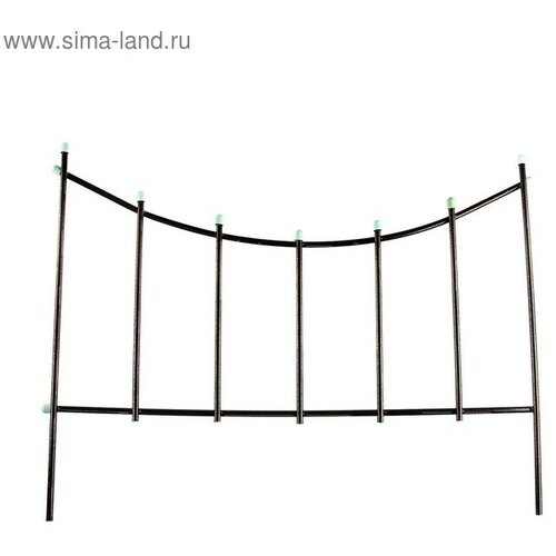 Ограждение декоративное, 60 × 410 см, 5 секций, металл, бронзовое, «Горизонталь» изделие декоративное lefard лист бронзовое 35х24х7 см