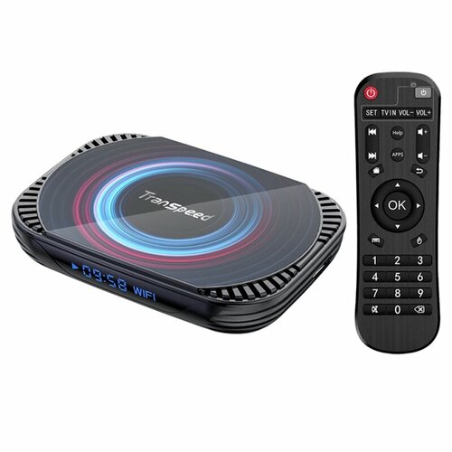 Смарт ТВ приставка Transpeed X4 4/32GB, Amlogic S905X4, Android 11.0, Wi-Fi 2.4/5GHz, AV1, Smart TV Box 8K UHD, Андроид ТВ бокс, Медиаплеер