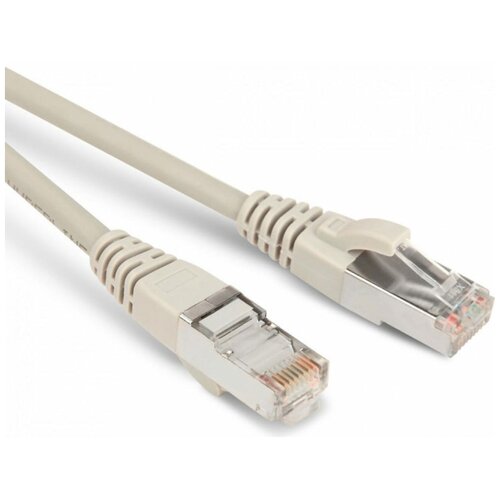 Патч-корд Hyperline PC-LPM-STP-RJ45-RJ45-C5e-10M-LSZH-GY F/UTP, экранированный, Cat.5e, LSZH, 10 м, серый комплект 5 штук патч корд hyperline pc lpm stp rj45 rj45 c5e 5m lszh gy cat 5e 5м серый