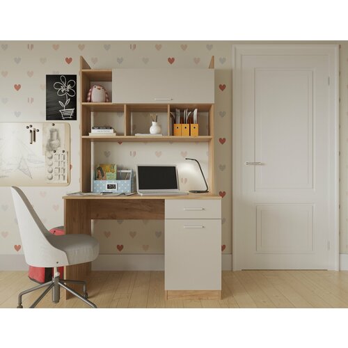 Стол компьютерный ПКС-2 Дуб крафт золотой/Кашемир