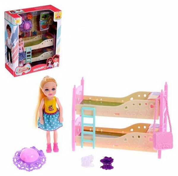 Кукла малышка "Катя", с мебелью и аксессуарами, блондинка