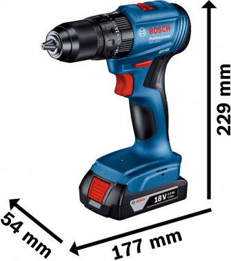 Дрель-шуруповерт аккумуляторная Bosch GSB 185-Li, 18В, кейс 06019K3103 без АКБ и ЗУ - фотография № 3