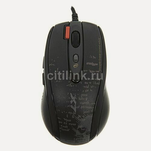 Изображение товара Мышь A4TECH V-Track F5, игровая, оптическая, проводная, USB, черный и рисунок