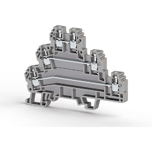 Клеммник 3-х ярусный 2,5мм. кв. (серый); PUK3 {0.0.0.3.24109} (упак 20 шт)