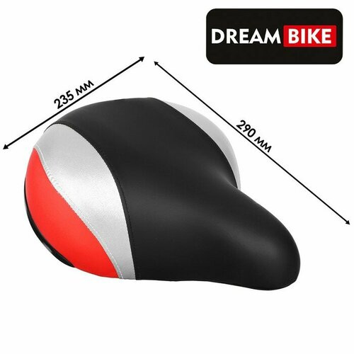 фото Седло dream bike, комфорт, цвет чёрный/красный
