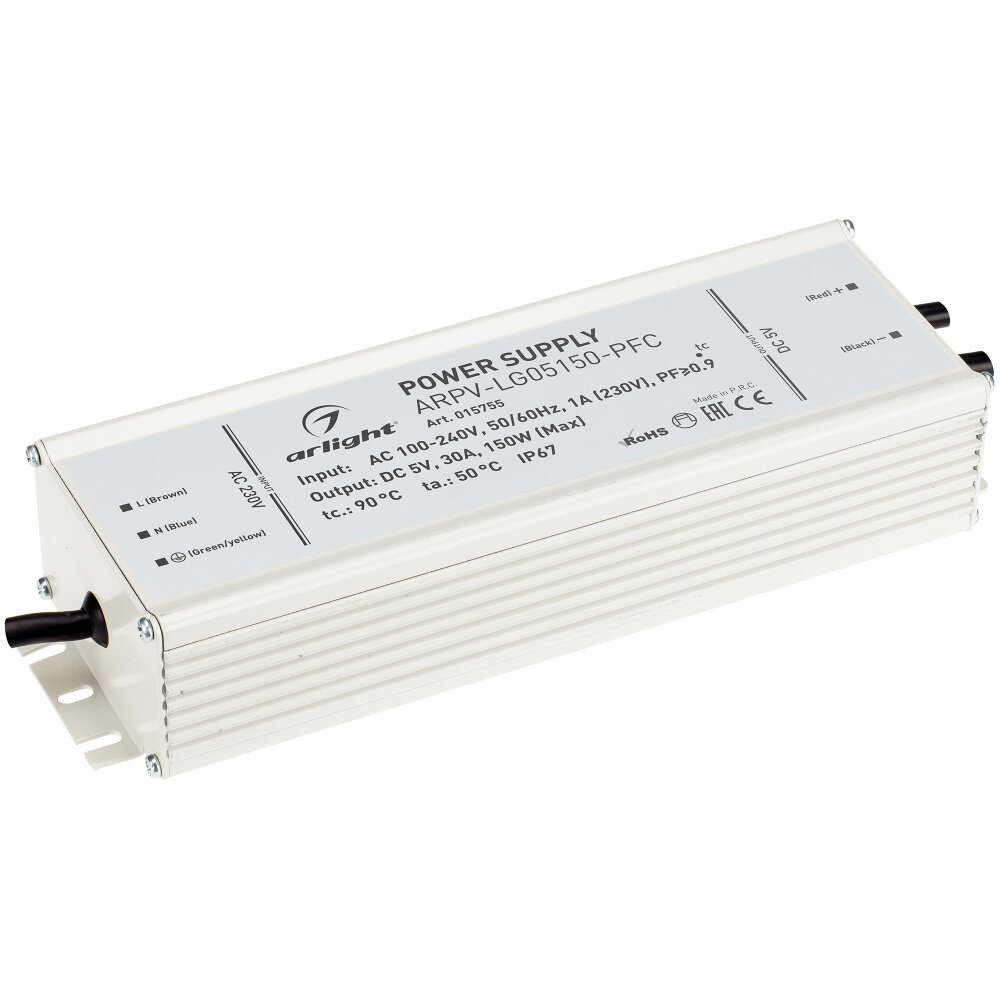 015755 Блок питания ARPV-LG05150-PFC (5V 30.0A 150W) (ARL IP67 Металл)