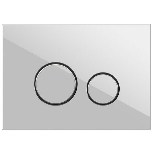 Кнопка смыва Cersanit Twins стекло, белый (64116)