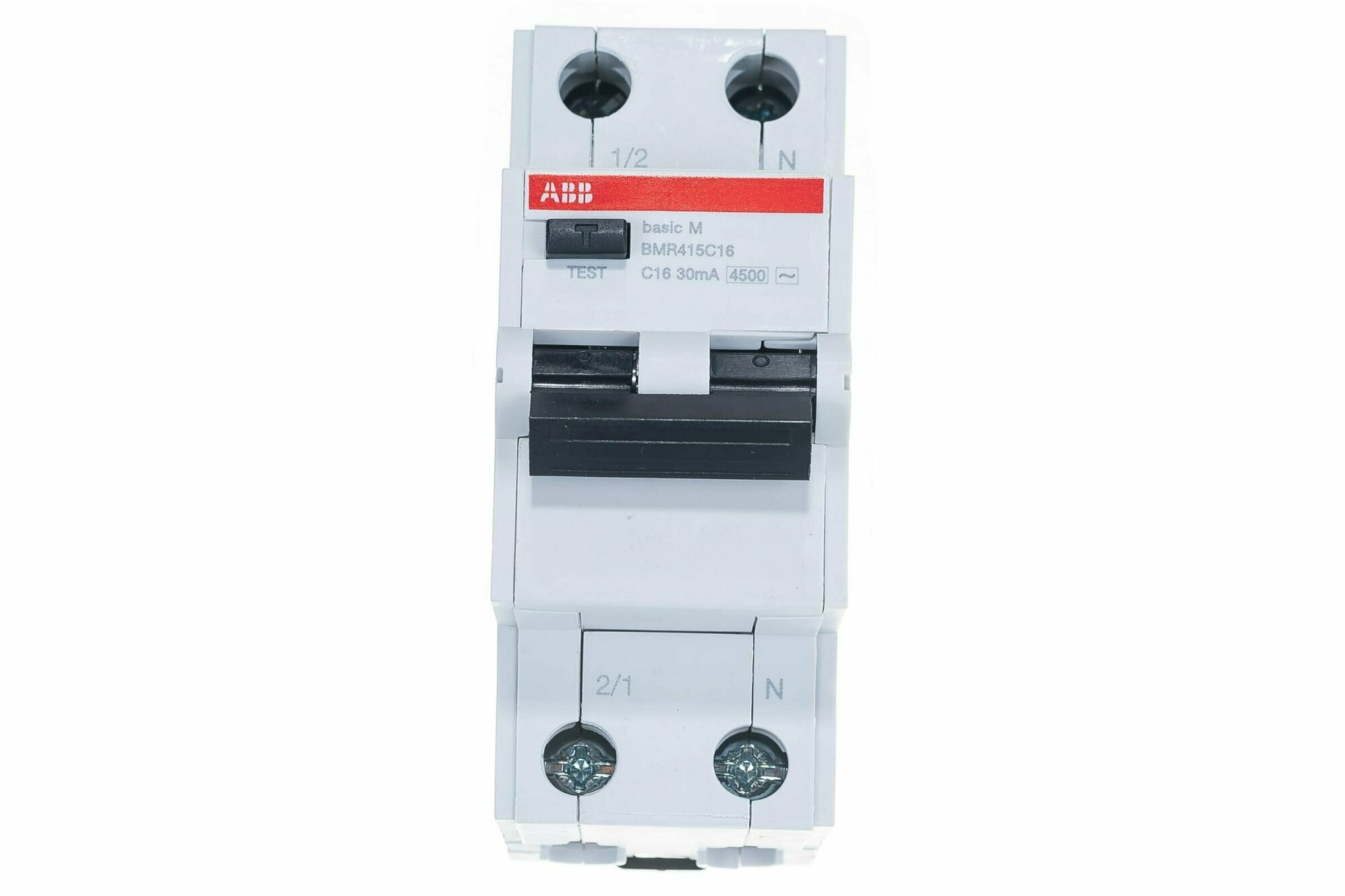 Автоматический выключатель дифференциального тока ABB 1P+N 16А C4.5kA30мA AC BMR415C16