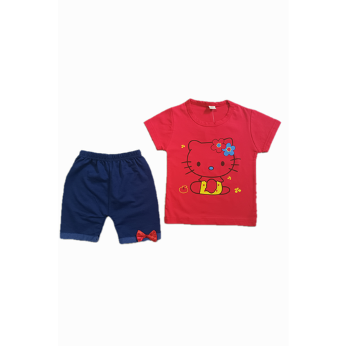 Комплект одежды , футболка и бриджи, повседневный стиль, размер 98, красный